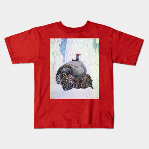 Yule Goat - John Bauer Christmas greeting Kids T-Shirt by forgottenbeauty